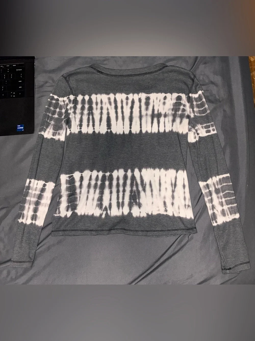 Kids Gray Tie-Dye Long Sleeve Twist Front Top